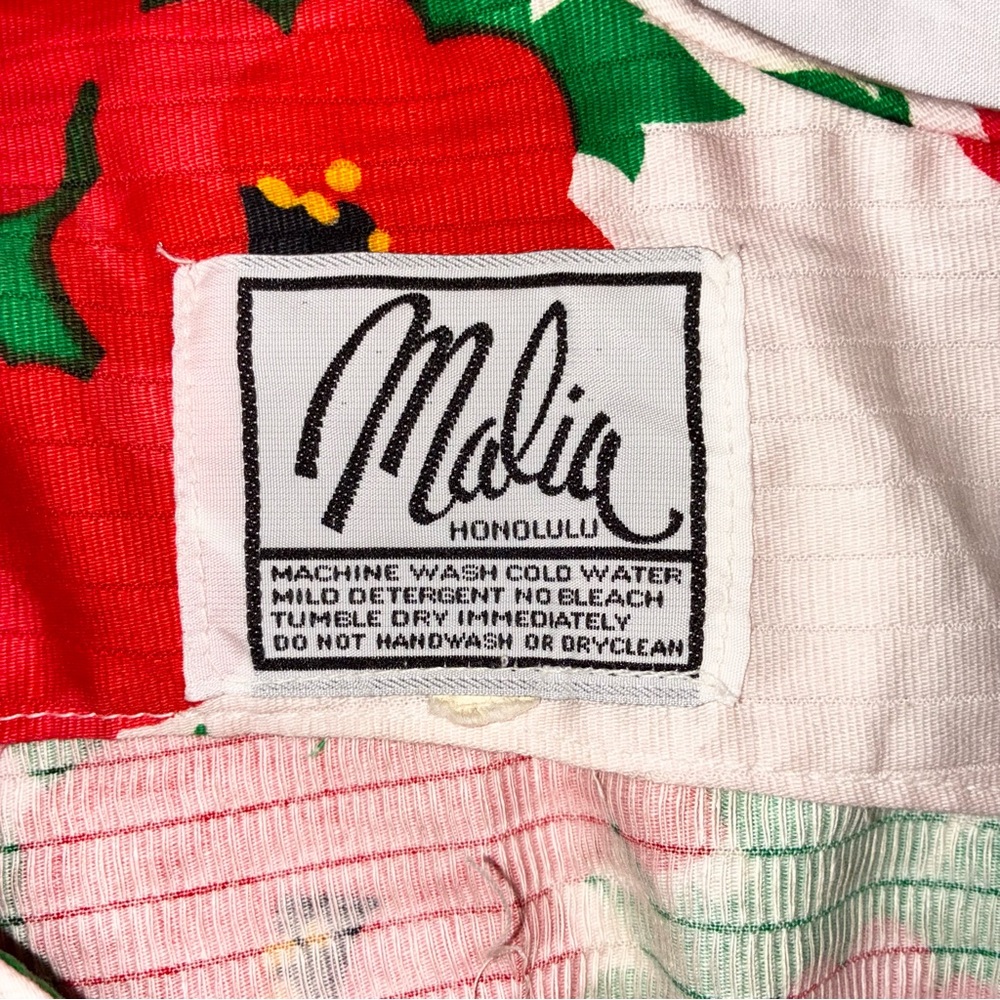 15% Discount - 70’s Vintage Malia Honolulu Red & Green Sheath Dress with pockets - Picture 10 of 10